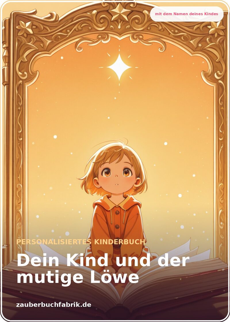 Leo der mutige Löwe - Angst überwinden - Personalisiertes Kinderbuch Cover | Zauberbuchfabrik
