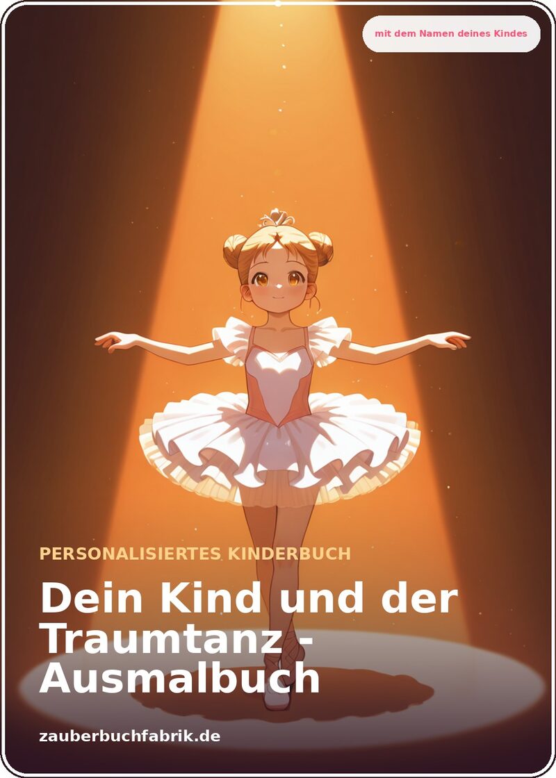 Die Ballerina und der Traumtanz - Ausmalbuch - Personalisiertes Kinderbuch Cover | Zauberbuchfabrik