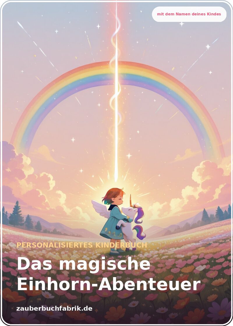 Das magische Einhorn-Abenteuer - Personalisiertes Kinderbuch Cover | Zauberbuchfabrik