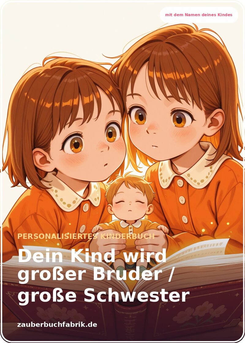 Ein Geschwisterchen kommt! - Personalisiertes Kinderbuch Cover | Zauberbuchfabrik