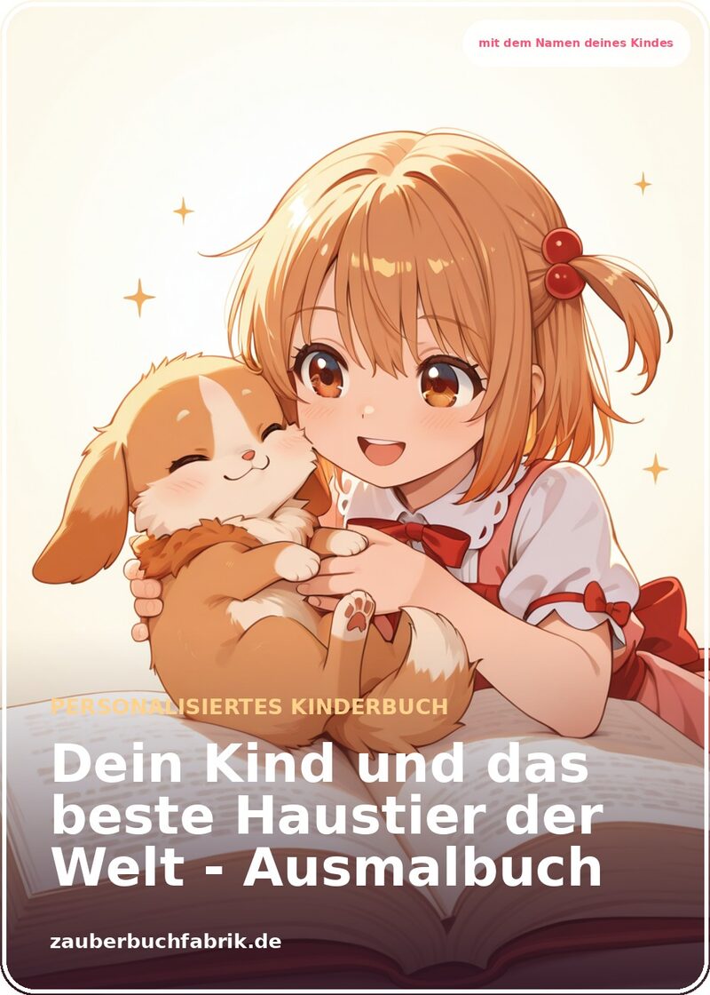 Mein Haustier und ich - Ausmalbuch - Personalisiertes Kinderbuch Cover | Zauberbuchfabrik