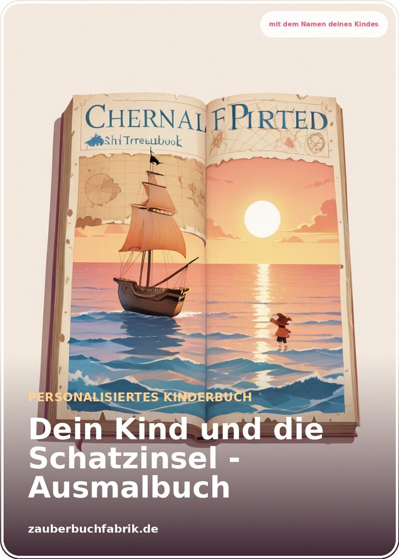 Der Pirat und die Schatzinsel - Ausmalbuch - Personalisiertes Kinderbuch Cover | Zauberbuchfabrik