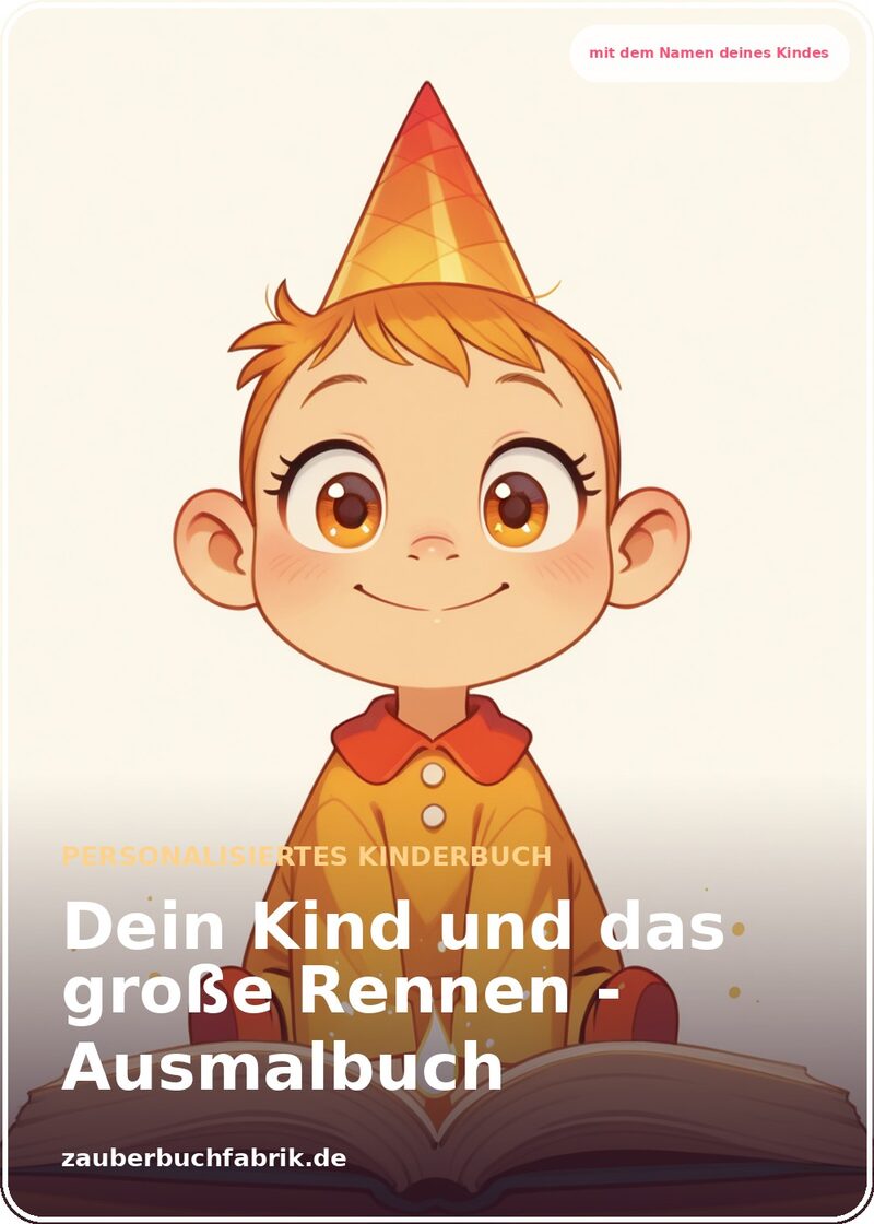 Der Rennfahrer und das große Rennen - Ausmalbuch - Personalisiertes Kinderbuch Cover | Zauberbuchfabrik