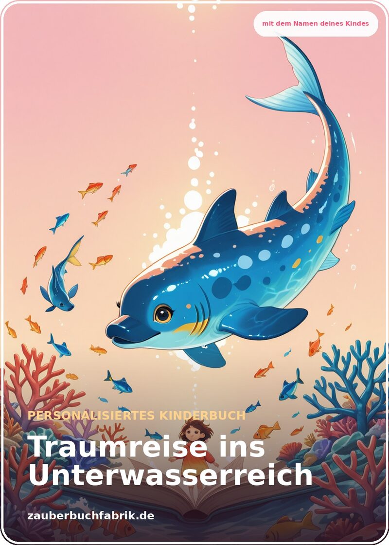 Traumreise ins Unterwasserreich - Personalisiertes Kinderbuch Cover | Zauberbuchfabrik
