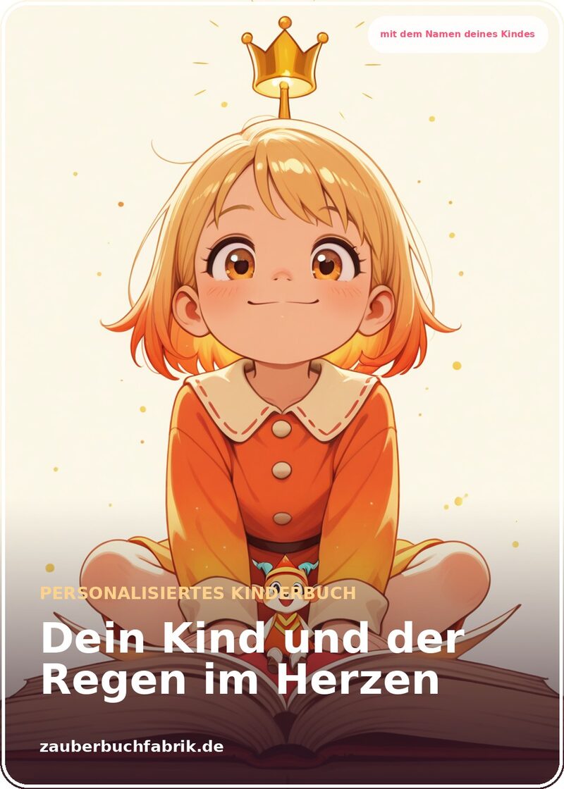 Regen im Herzen - Traurigkeit ist okay - Personalisiertes Kinderbuch Cover | Zauberbuchfabrik