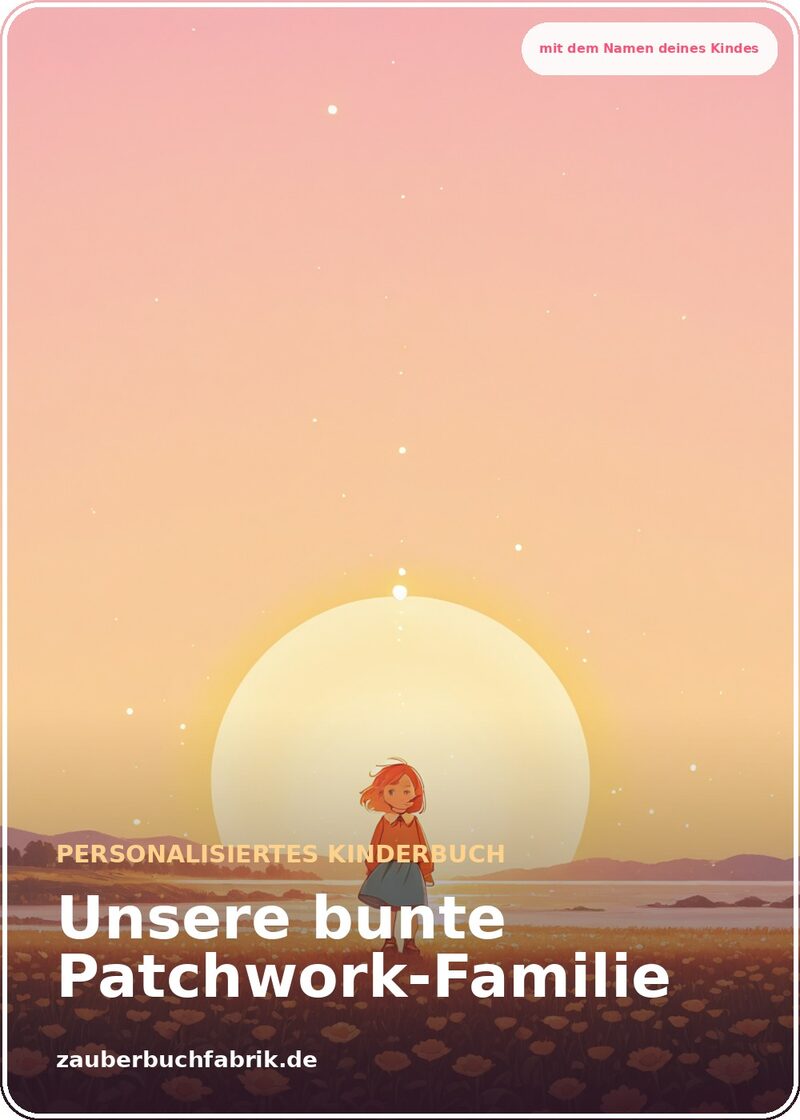 Unsere bunte Patchwork-Familie - Personalisiertes Kinderbuch Cover | Zauberbuchfabrik